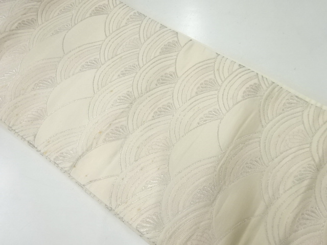 アンティーク　菊青海波模様織出し袋帯（材料）